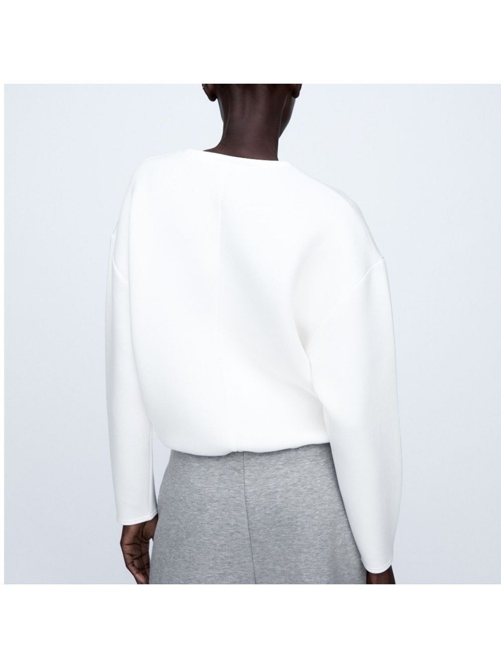 Truth by Republic Ivory Neoprene Toggle Sweatshirt Size Medium NWT - Picture 5 of 12